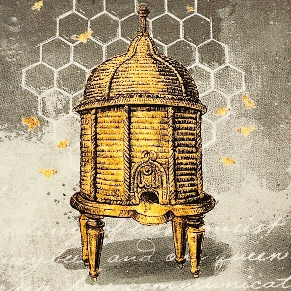 Vintage-Inspired Creative Co-Op  Chad Barrett Honeycomb Ceramic Square Plate 4" - Picture 2 of 7